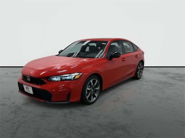 2026 Honda Civic Hatchback Hybrid Sport Touring Rallye Red at Honda of Clear Lake