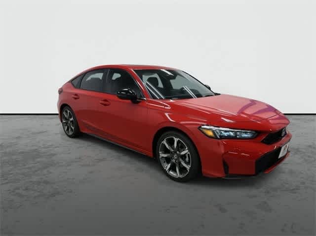2026 Honda Civic Hatchback Hybrid Sport Touring Rallye Red at Honda of Clear Lake
