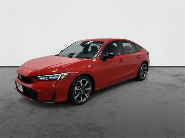 2026 Honda Civic Hatchback Hybrid Sport Touring Rallye Red at Honda of Clear Lake