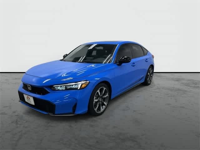 2026 Honda Civic Hatchback Hybrid Sport Touring Boost Blue Pearl at Honda of Clear Lake