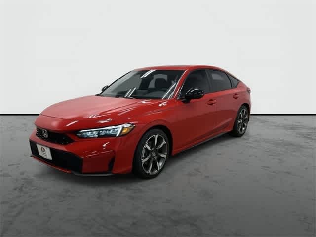 2026 Honda Civic Hatchback Hybrid Sport Touring Rallye Red at Honda of Clear Lake