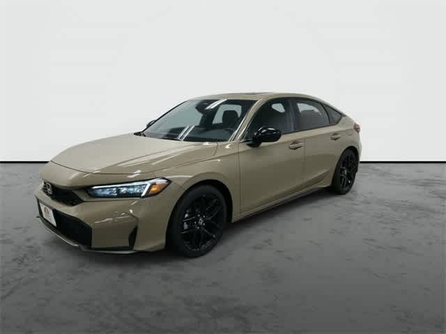 2025 Honda Civic Hatchback Hybrid Sport Sand Dune Pearl at Honda of Clear Lake
