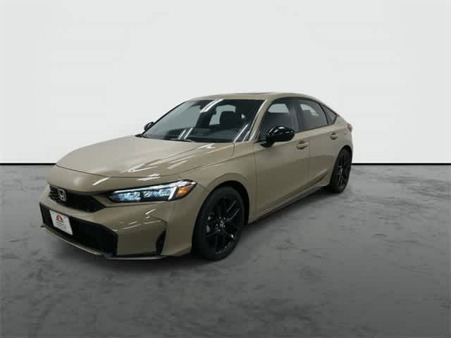 2025 Honda Civic Hatchback Hybrid Sport Sand Dune Pearl at Honda of Clear Lake