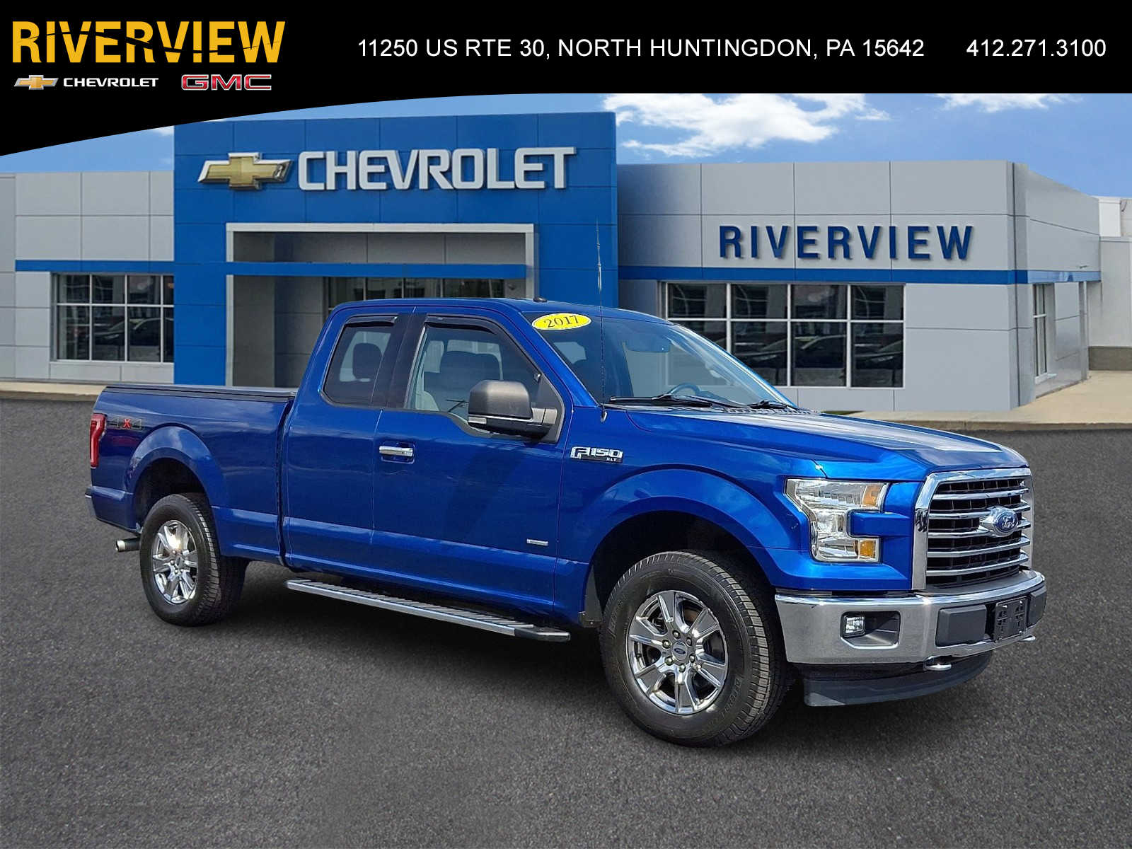 Lightning Blue 2017 Ford F-150 XLT SuperCab 4WD Pickup Truck Four-Wheel Drive 6-Speed Automatic
