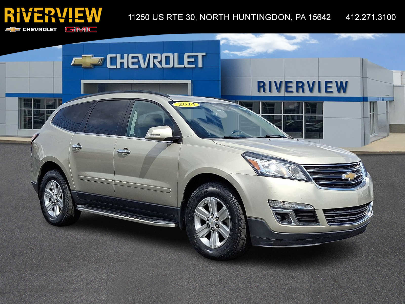 Champagne Silver Metallic 2014 Chevrolet Traverse 1LT AWD SUV / Crossover All-Wheel Drive 6-Speed Automatic