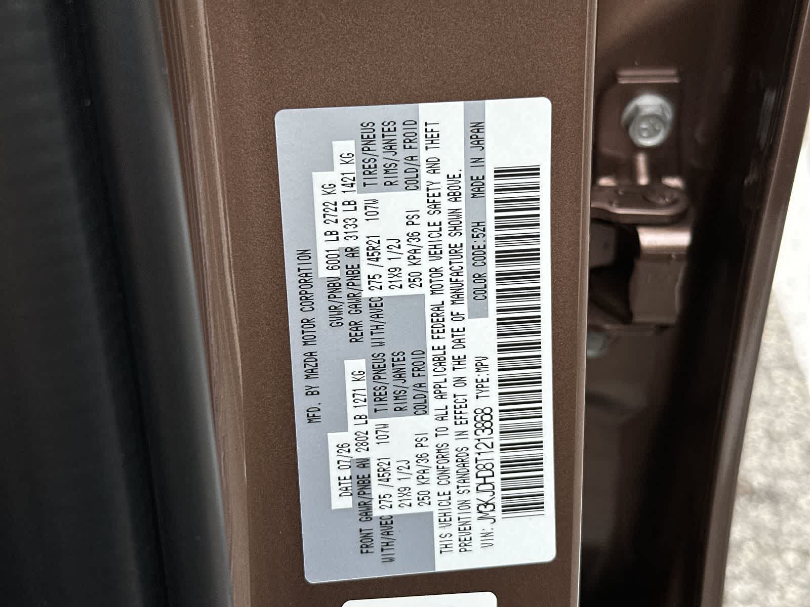 New Melting Copper Metallic 2026 Mazda CX-70 3.3 Turbo Premium AWD