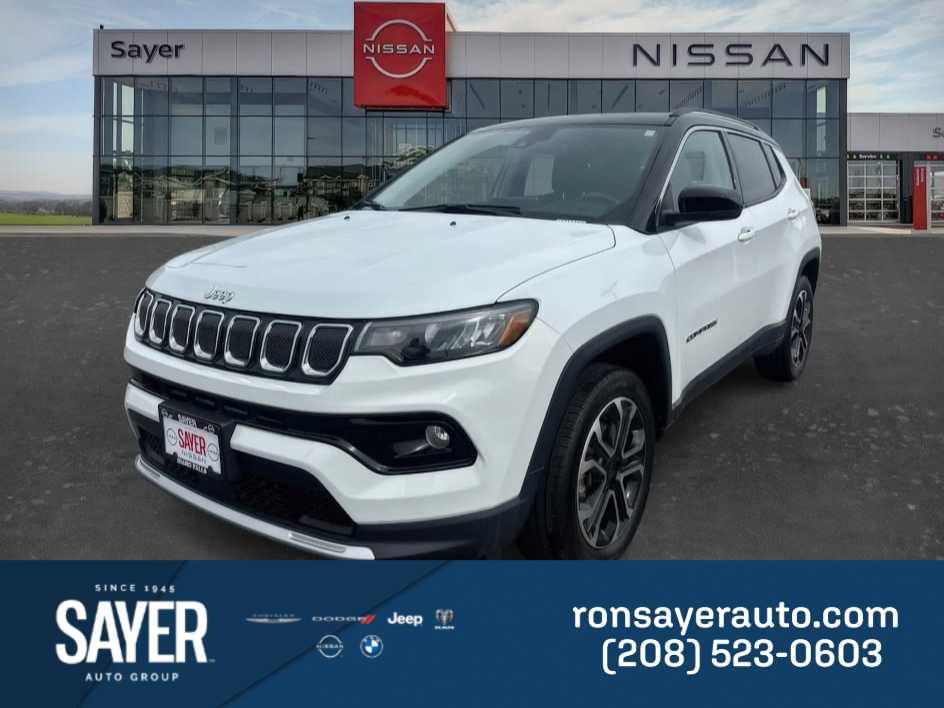 Bright White Clearcoat 2022 Jeep Compass Limited 4WD SUV / Crossover Four-Wheel Drive 9-Speed Automatic