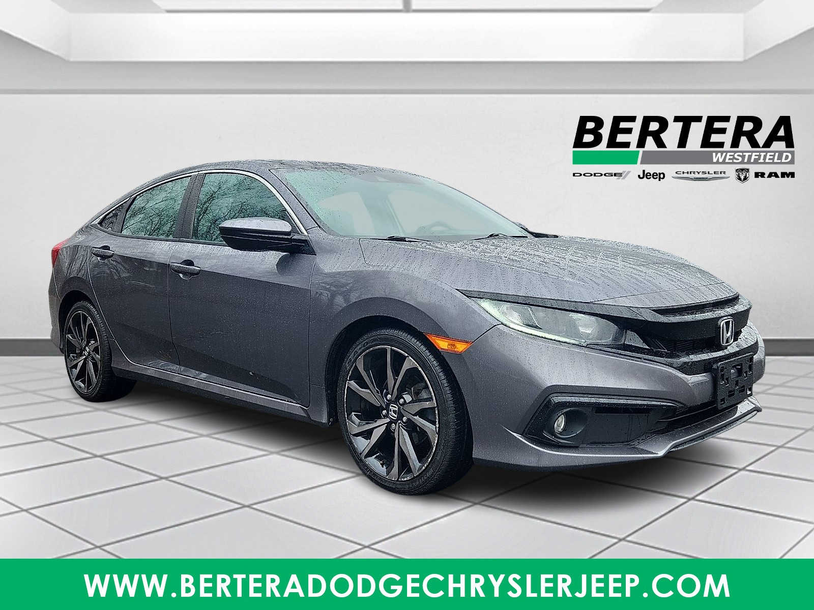 Gray (Modern Steel Metallic) 2019 Honda Civic Sport FWD Sedan Front-Wheel Drive Continuously Variable Transmission