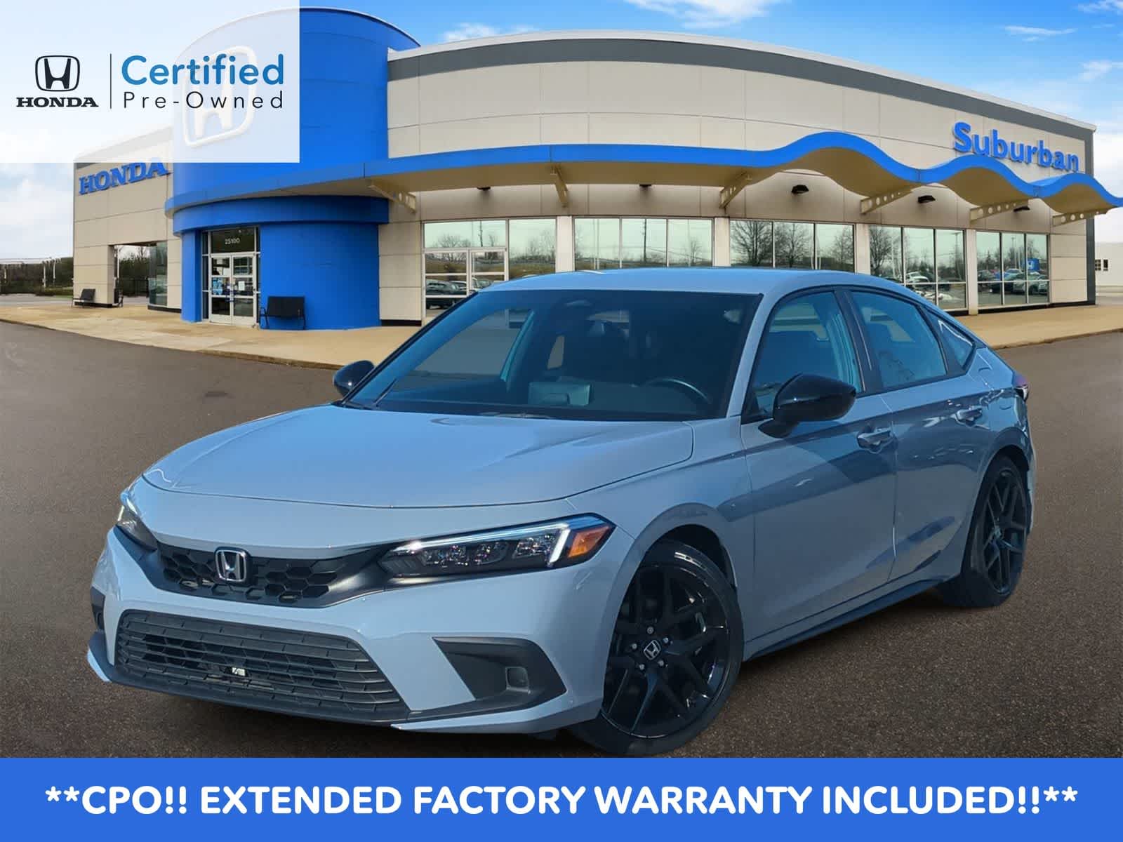 Sonic Gray Pearl 2024 Honda Civic Hatchback Hatchback Front-Wheel Drive Continuously Variable Transmission