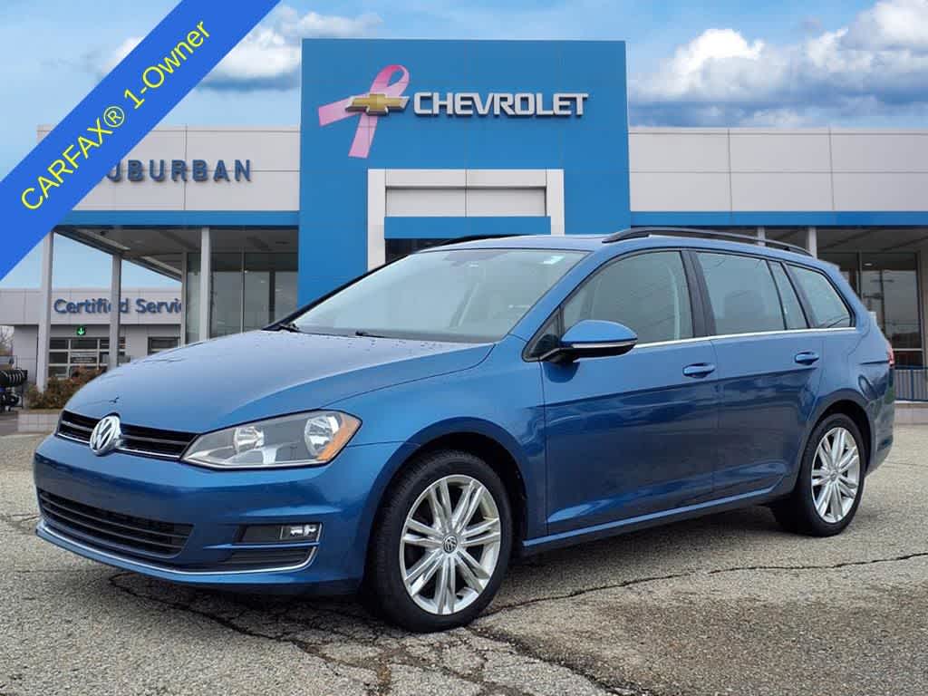 Blue 2015 Volkswagen Golf SportWagen TDI SEL Wagon Front-Wheel Drive 6-Speed Manual