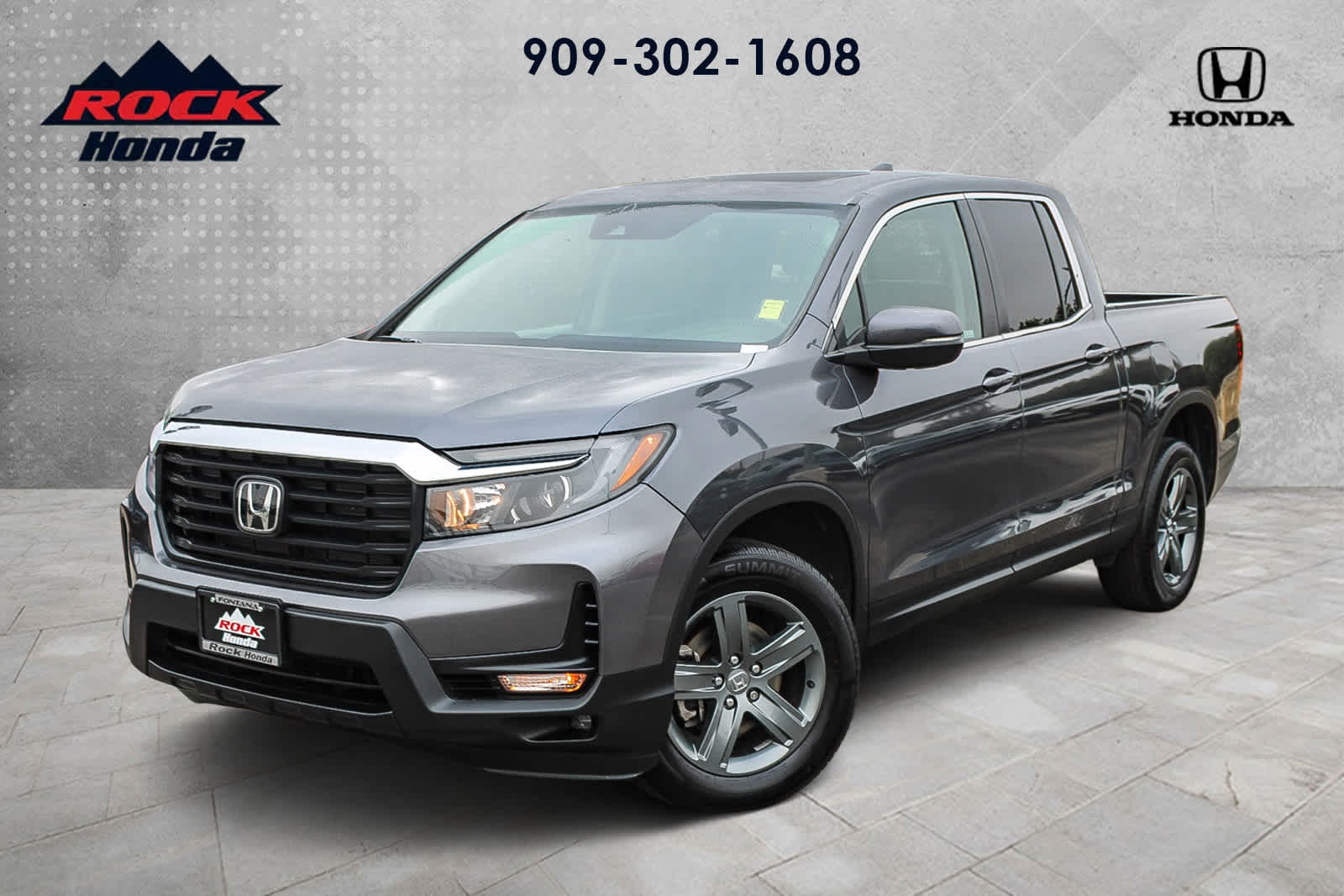 Gray (Modern Steel Metallic) 2023 Honda Ridgeline RTL AWD Pickup Truck All-Wheel Drive 9-Speed Automatic