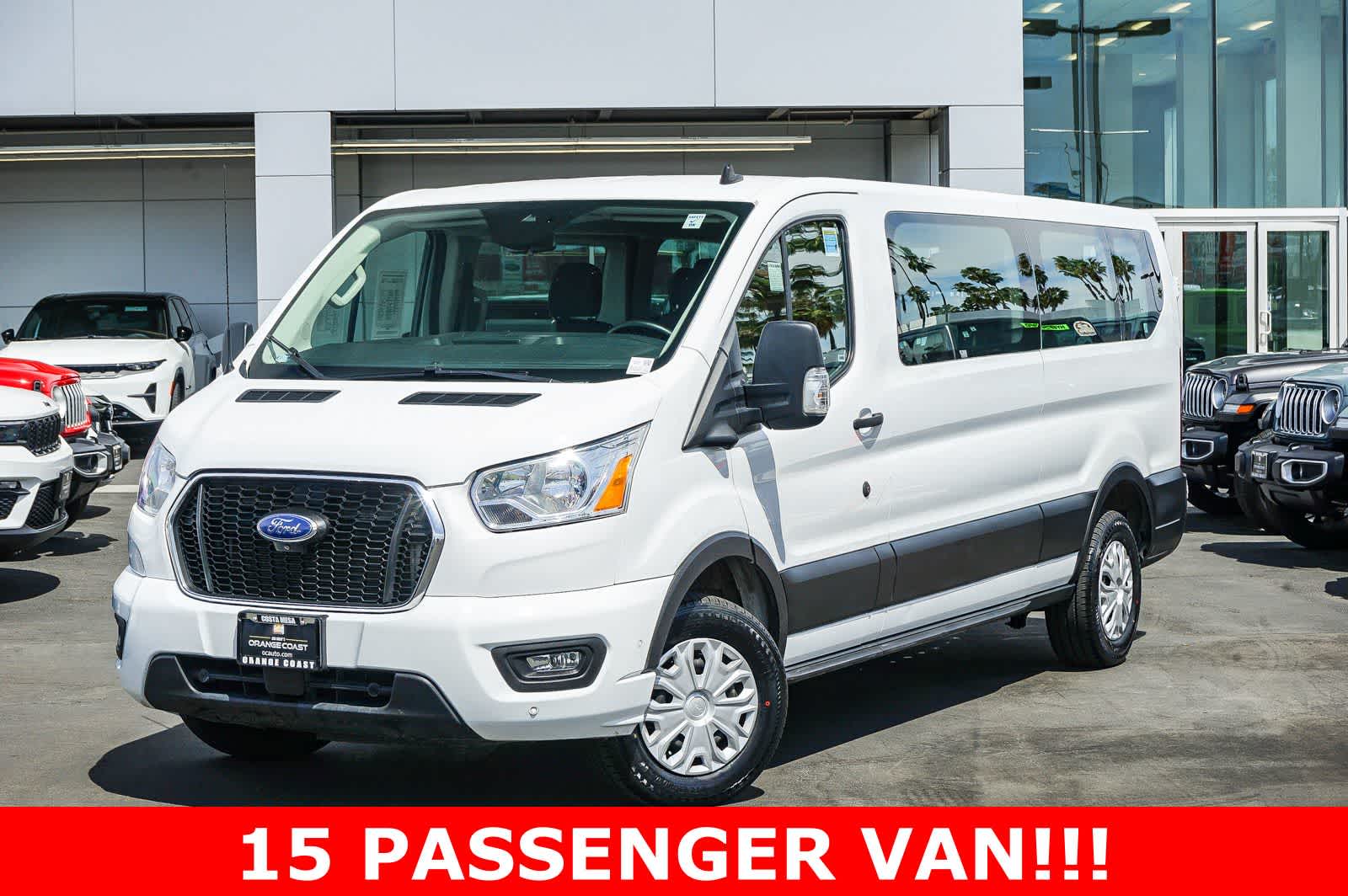 Oxford White 2022 Ford Transit Passenger 350 XLT Low Roof LB RWD Van Rear-Wheel Drive Automatic
