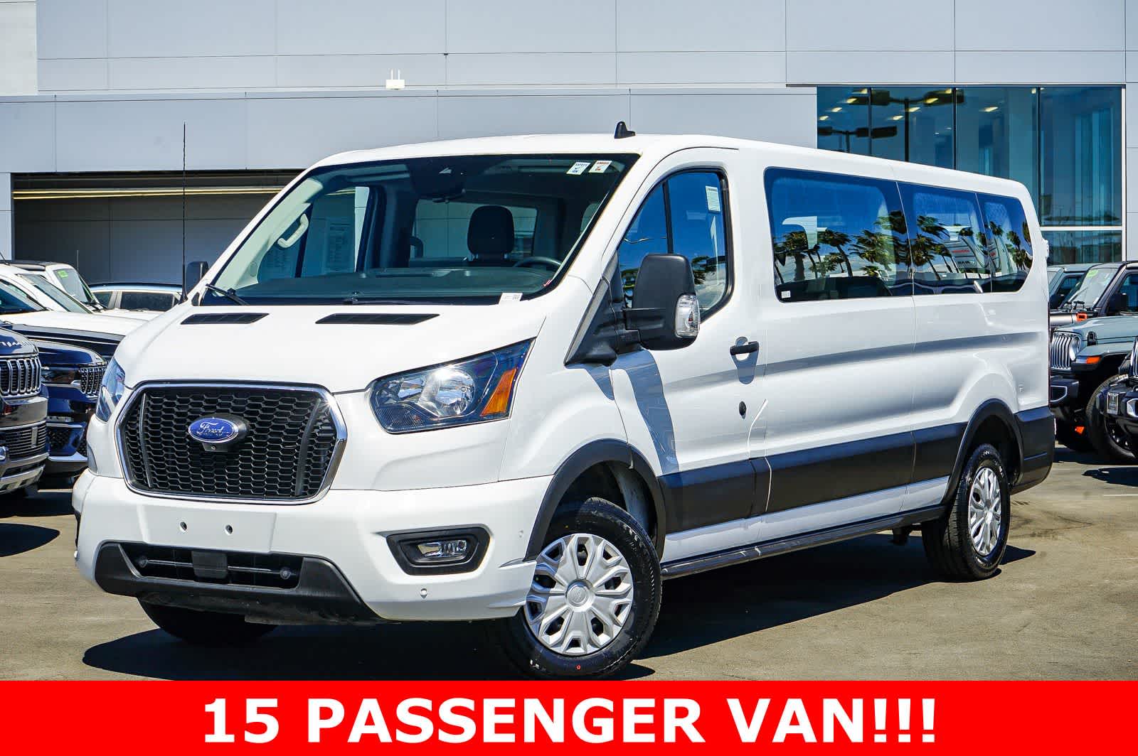Oxford White 2023 Ford Transit Passenger 350 XLT Low Roof LB RWD Van Rear-Wheel Drive Automatic