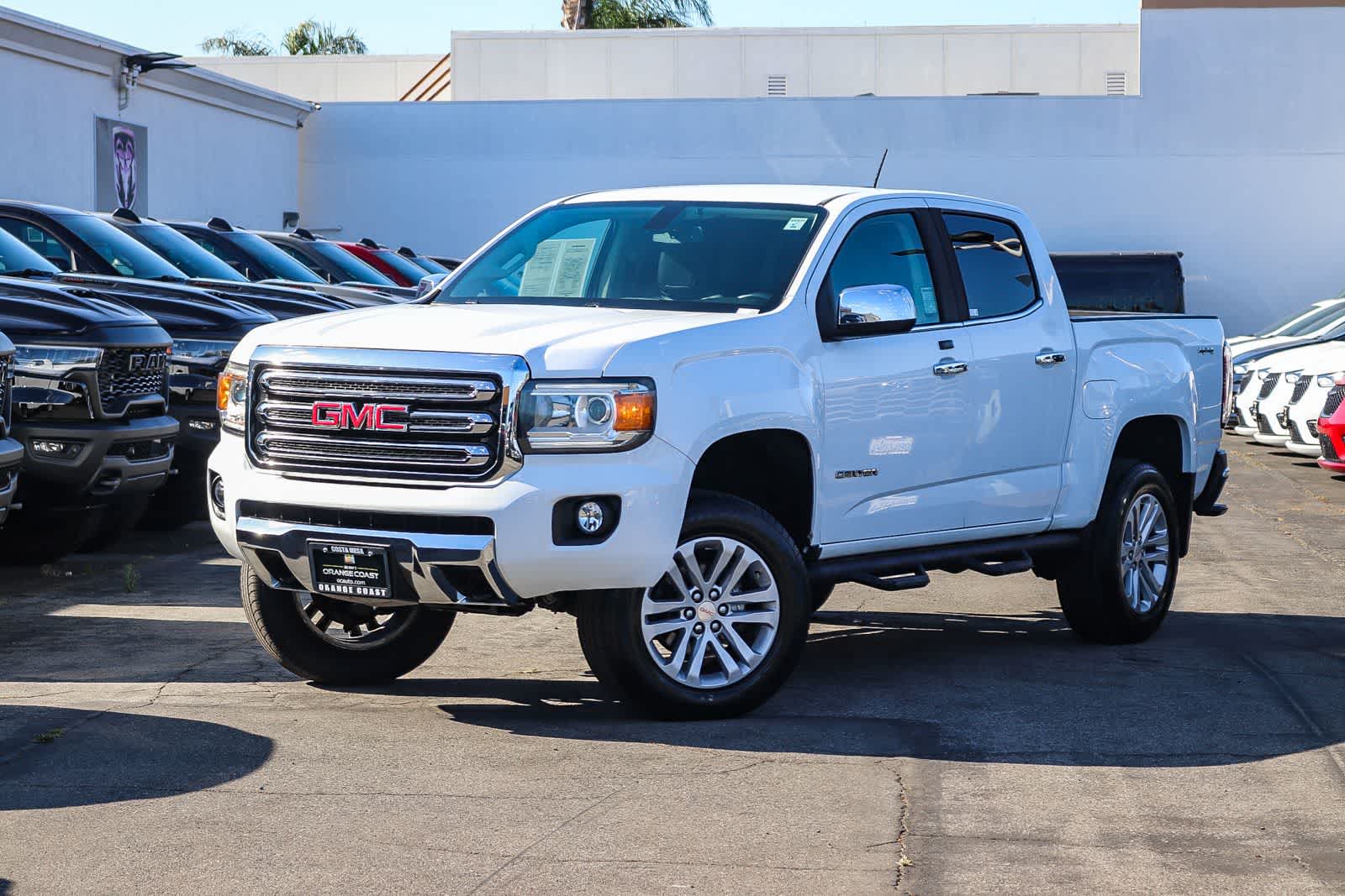 Summit White 2017 GMC Canyon SLT Crew Cab 4WD Pickup Truck Four-Wheel Drive 8-Speed Automatic