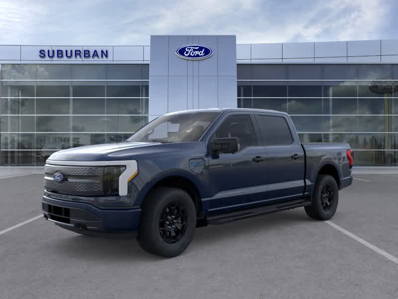 Antimatter Blue Metallic 2025 Ford F-150 Lightning XLT SuperCrew AWD Pickup Truck All-Wheel Drive 1-Speed Automatic