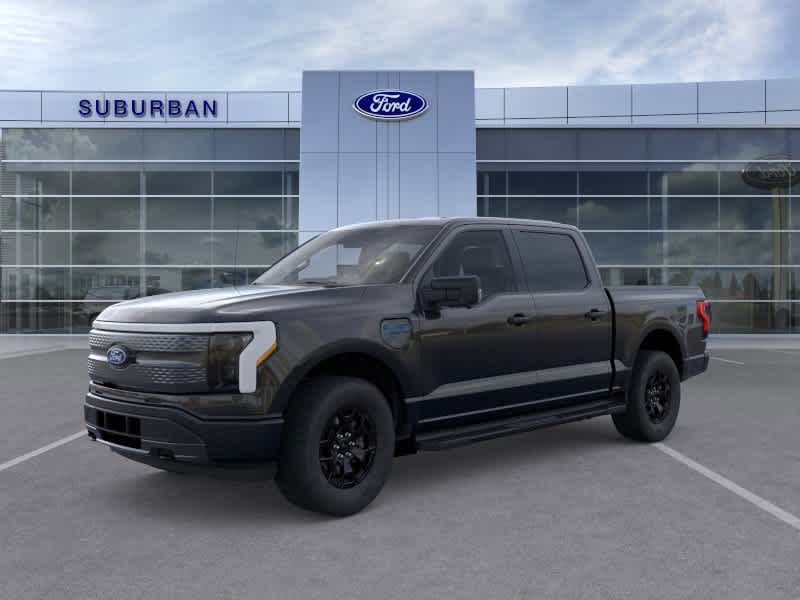 Black 2025 Ford F-150 Lightning XLT SuperCrew AWD Pickup Truck All-Wheel Drive 1-Speed Automatic