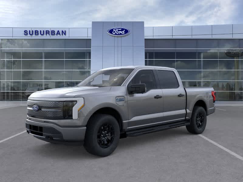 Gray 2025 Ford F-150 Lightning XLT SuperCrew AWD Pickup Truck All-Wheel Drive 1-Speed Automatic