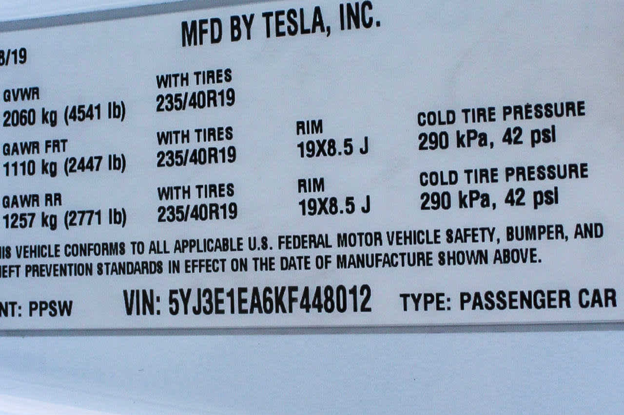 2019 Tesla Model 3 Standard Range 29