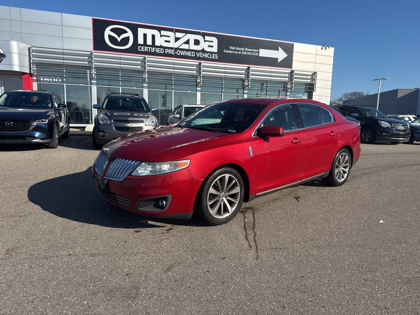 Red 2009 Lincoln MKS AWD Sedan All-Wheel Drive Automatic