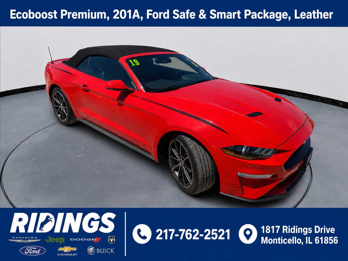 Race Red 2019 Ford Mustang Convertible Rear-Wheel Drive Automatic