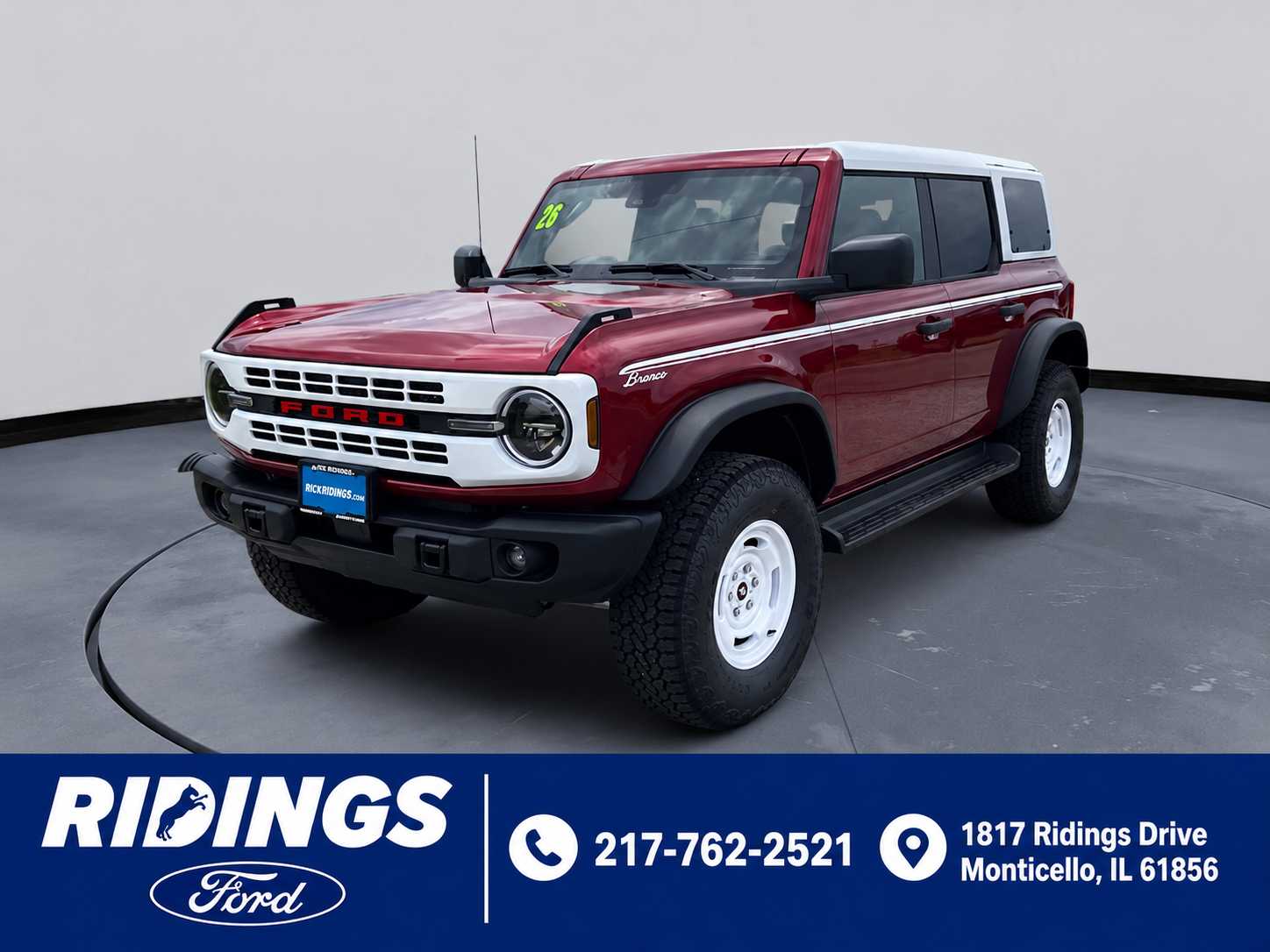 Ruby Red Metallic Tinted Clearcoat 2026 Ford Bronco SUV / Crossover Four-Wheel Drive Automatic