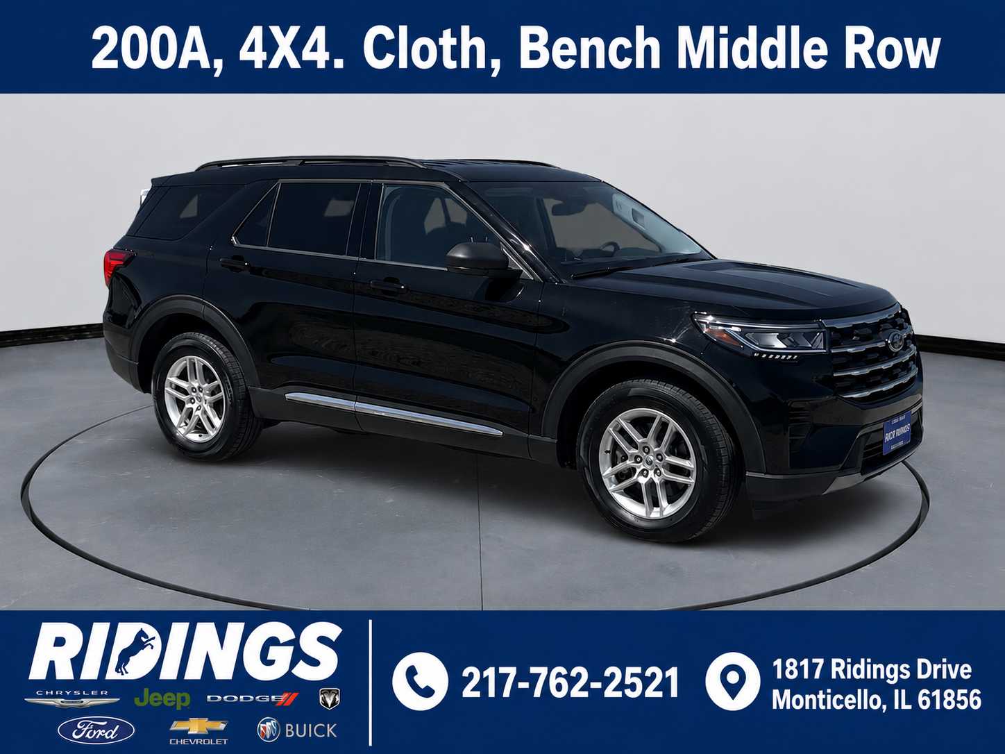 Agate Black Metallic 2025 Ford Explorer SUV / Crossover All-Wheel Drive Automatic