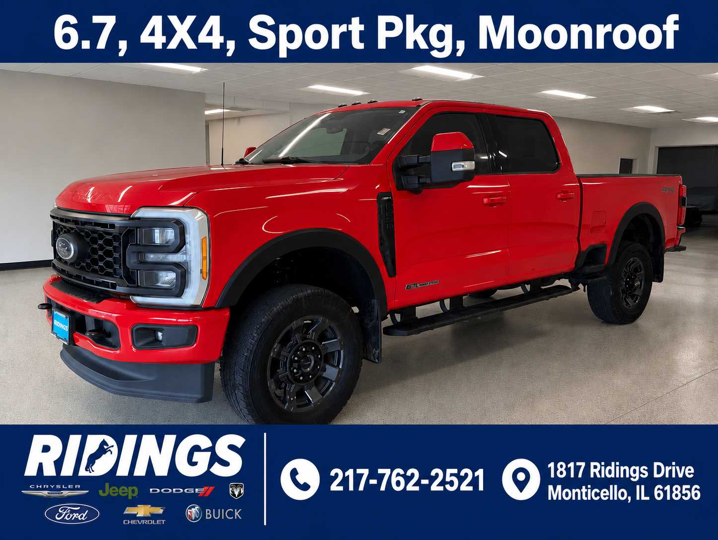 Race Red 2023 Ford F-250 Super Duty Pickup Truck Four-Wheel Drive Automatic