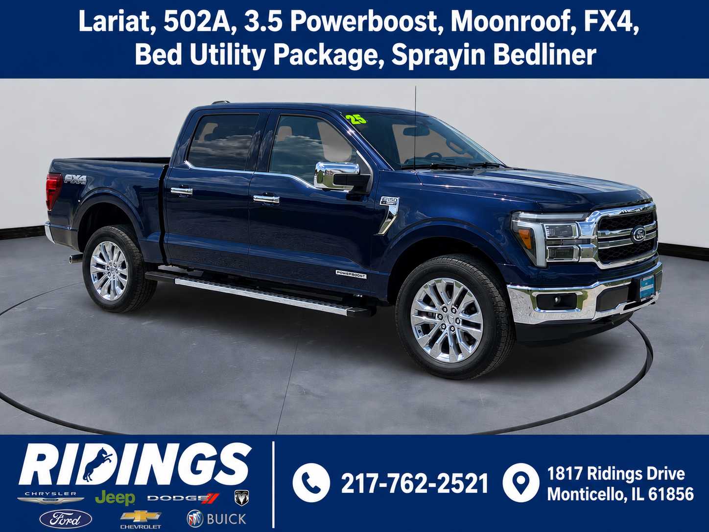 Antimatter Blue Metallic 2025 Ford F-150 Pickup Truck Four-Wheel Drive Automatic