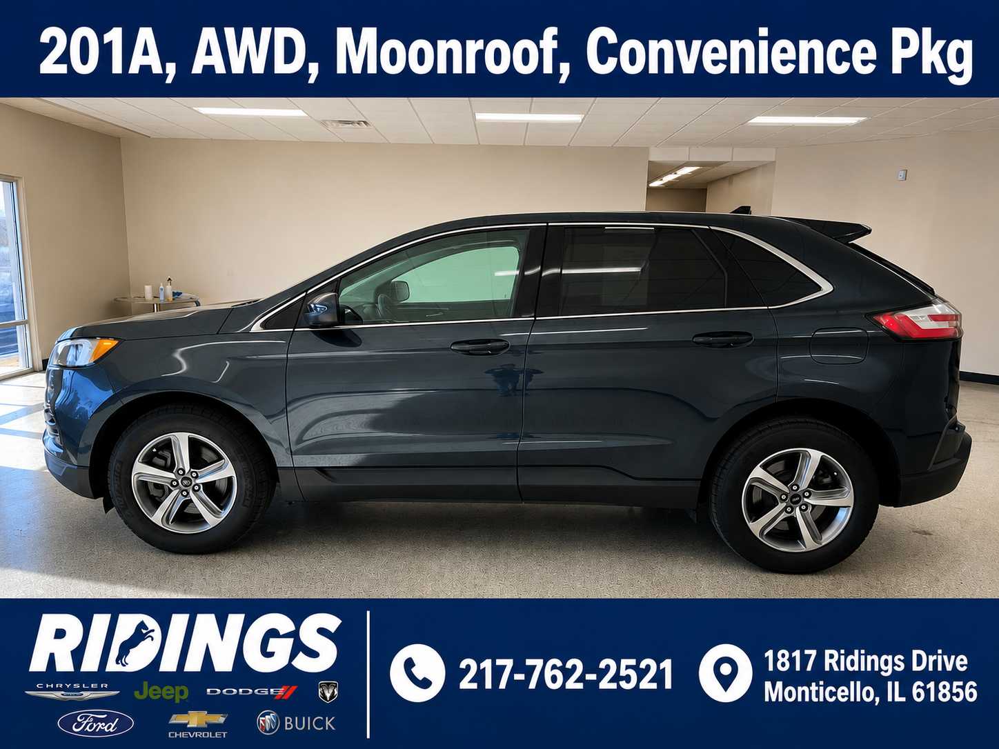 Stone Blue Metallic 2024 Ford Edge SUV / Crossover All-Wheel Drive 8-Speed Automatic