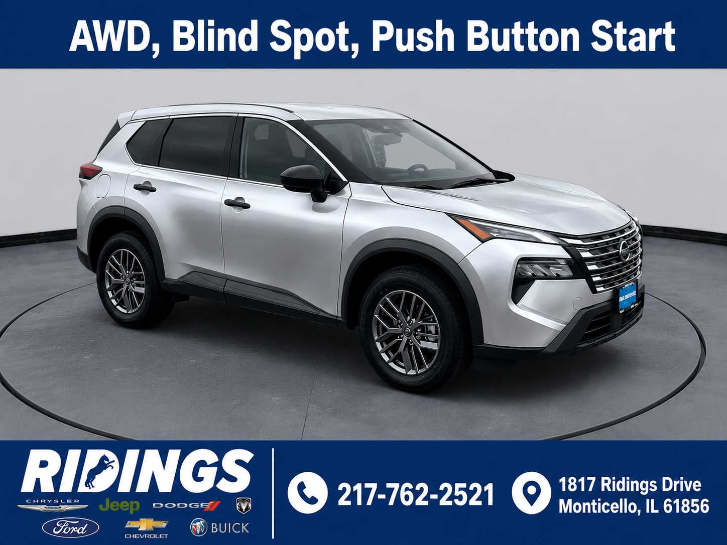 Brilliant Silver Metallic 2024 Nissan Rogue SUV / Crossover All-Wheel Drive Continuously Variable Transmission