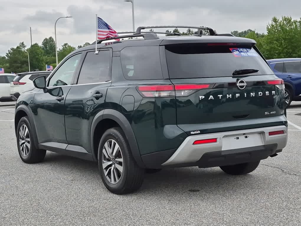 2023 Nissan Pathfinder SL - Obsidian Green Pearl/Super Black exterior view 4