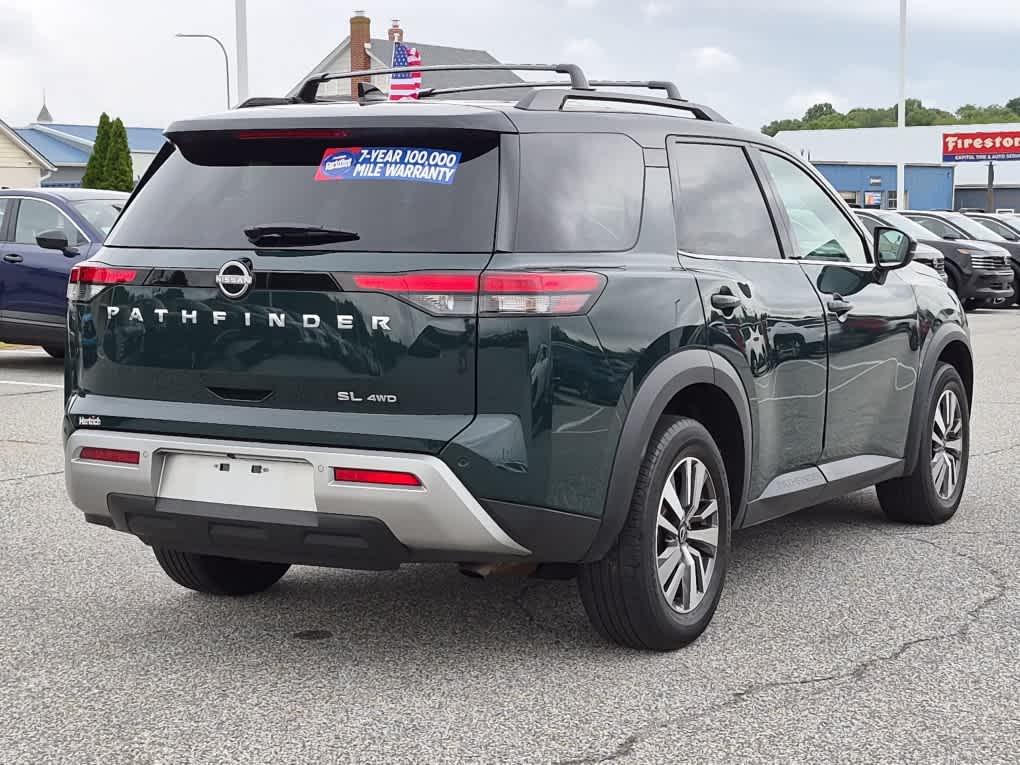 2023 Nissan Pathfinder SL - Obsidian Green Pearl/Super Black exterior view 3