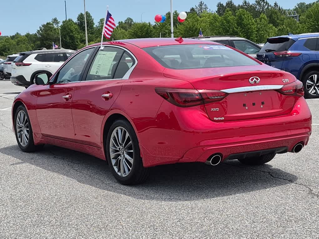 2023 INFINITI Q50 LUXE - Dynamic Sunstone Red exterior view 4