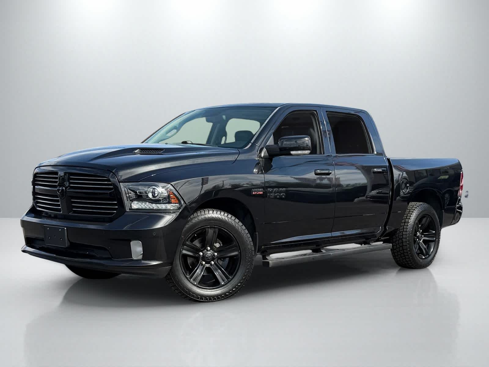Brilliant Black Crystal Pearl 2017 RAM 1500 Sport Crew Cab 4WD Pickup Truck Four-Wheel Drive 8-Speed Automatic