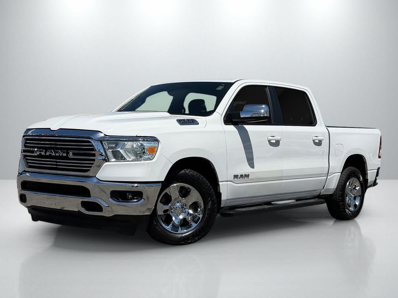 Bright White Clearcoat 2021 RAM 1500 Big Horn Crew Cab RWD Pickup Truck 4X2 8-Speed Automatic