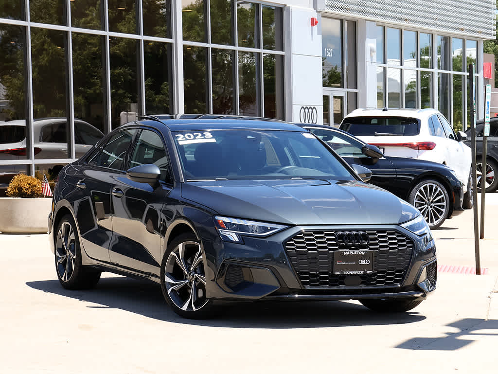Manhattan Gray Metallic 2023 Audi A3 40 TFSI Premium Plus FWD Sedan Front-Wheel Drive 7-Speed Automatic