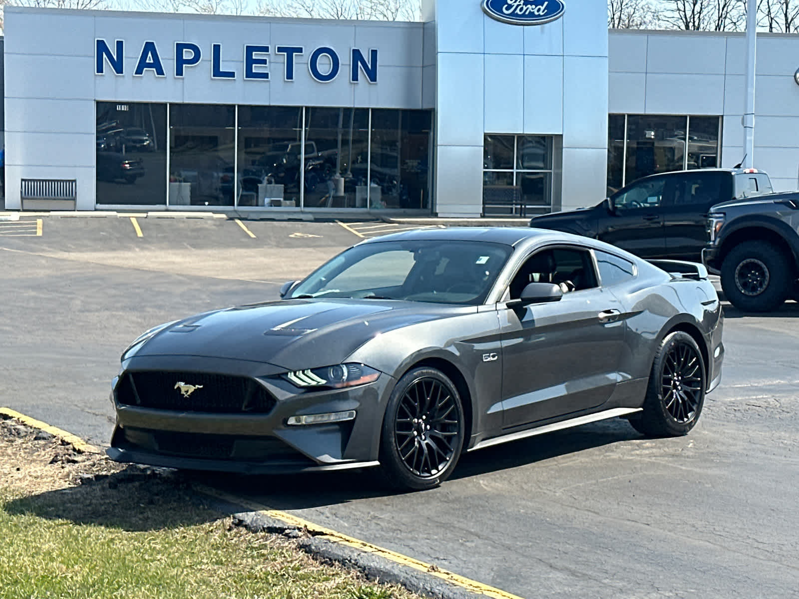 Gray (Magnetic) 2019 Ford Mustang GT Premium Coupe RWD Coupe Rear-Wheel Drive Manual