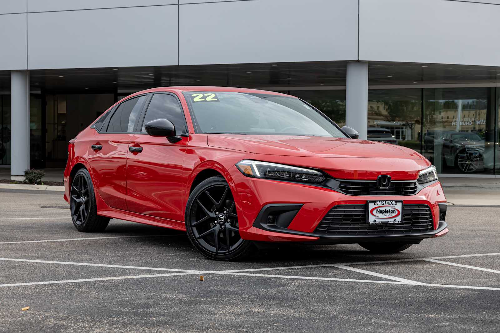 Rallye Red 2022 Honda Civic Sedan Front-Wheel Drive Continuously Variable Transmission