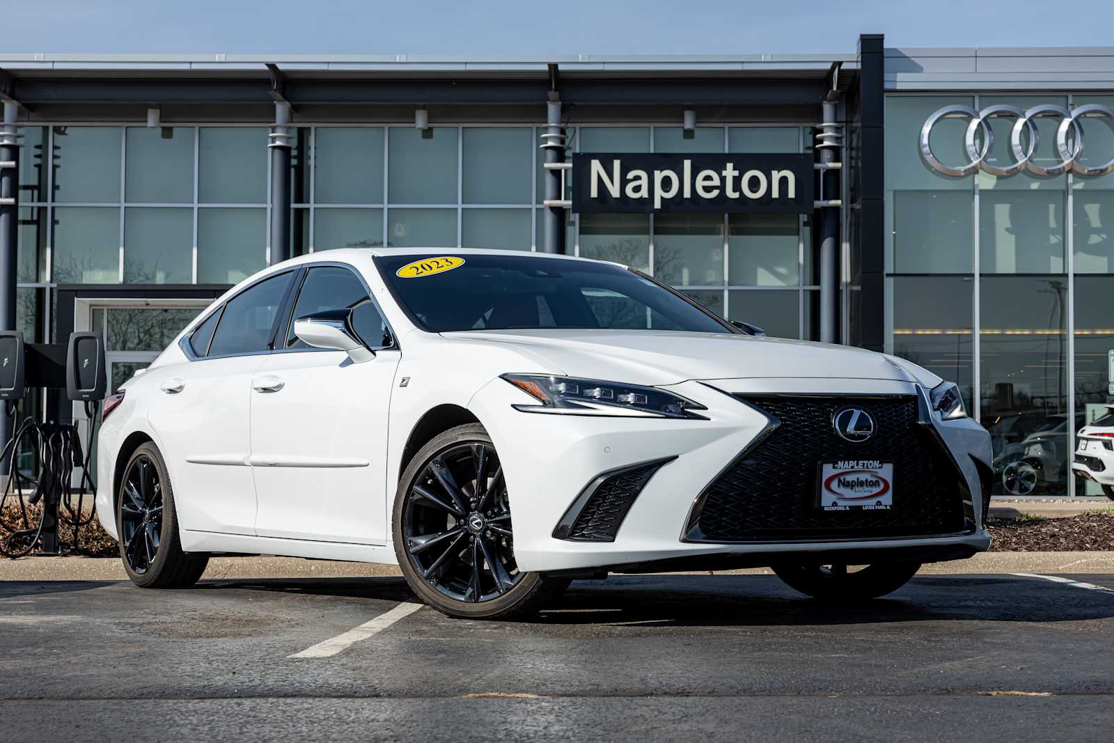 Ultra White 2023 Lexus ES Hybrid 300h F SPORT Handling FWD Sedan Front-Wheel Drive Continuously Variable Transmission