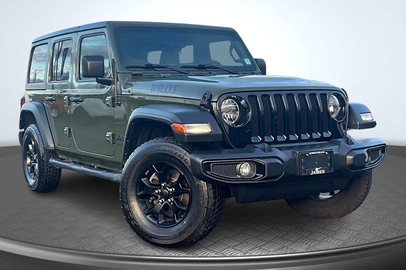2021 Jeep Wrangler Unlimited Willys Sport Sarge Green Clearcoat at Texan GMC Buick
