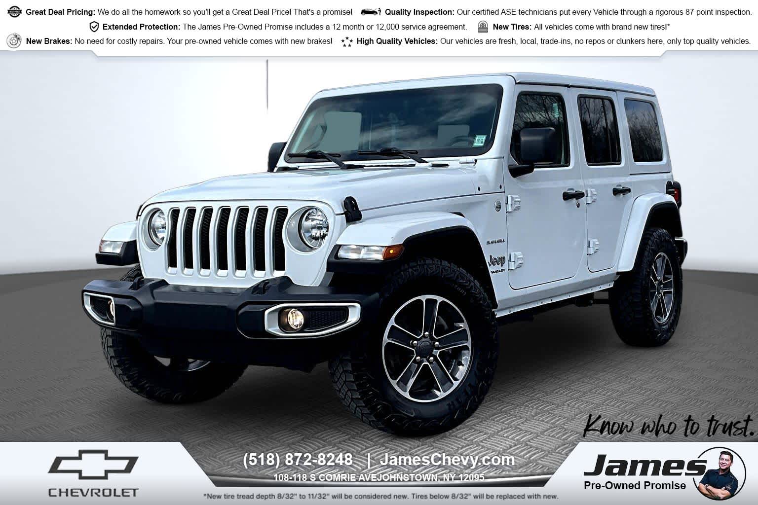 2023 Jeep Wrangler Sahara Bright White at James Chevrolet