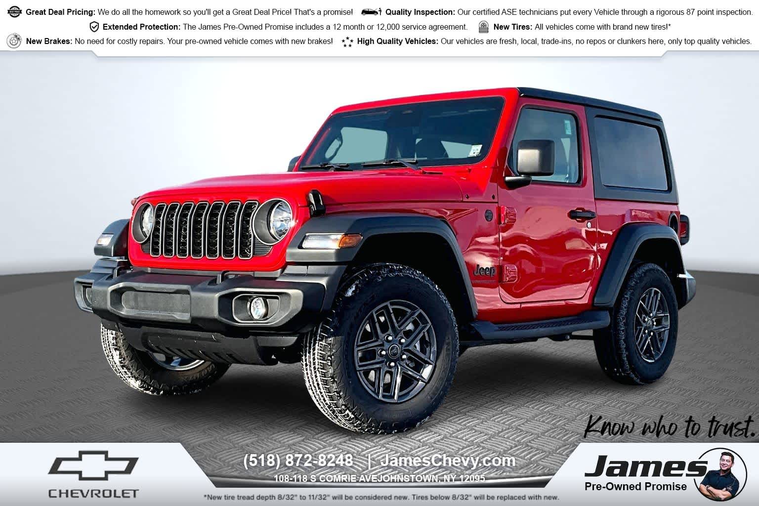 2025 Jeep Wrangler Sport S Firecracker Red Clearcoat at James Chevrolet