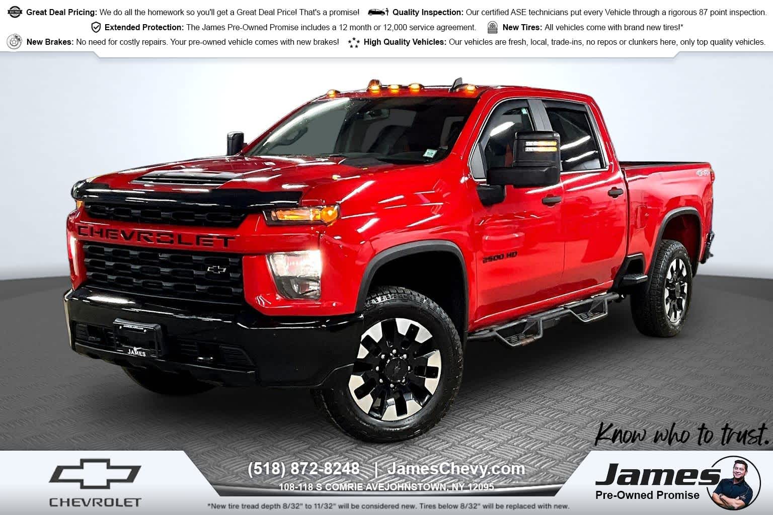 Red Hot 2020 Chevrolet Silverado 2500HD Custom Crew Cab 4WD Pickup Truck Four-Wheel Drive 6-Speed Automatic