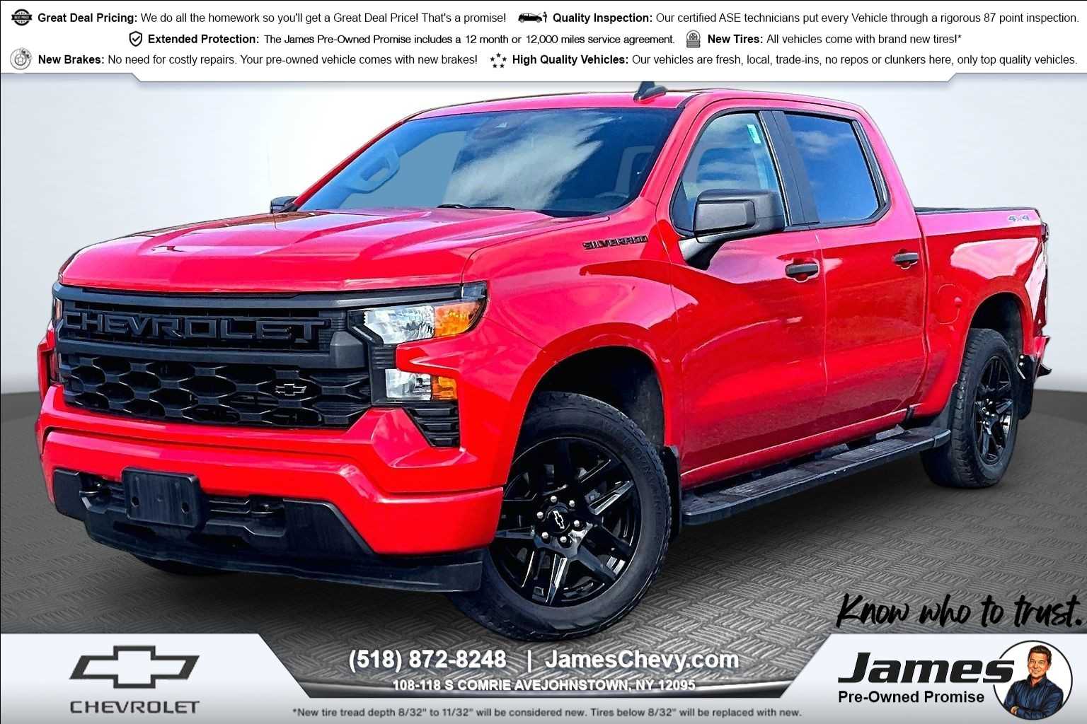 2024 Chevrolet Silverado 1500 Custom Red Hot at James Chevrolet
