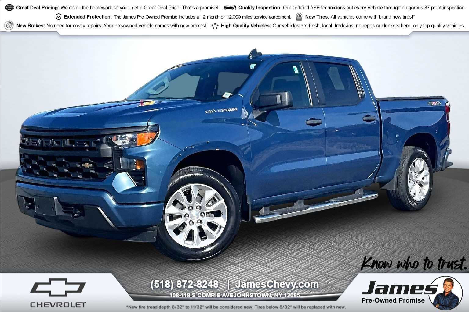 2024 Chevrolet Silverado 1500 Custom Lakeshore Blue Metallic at James Chevrolet