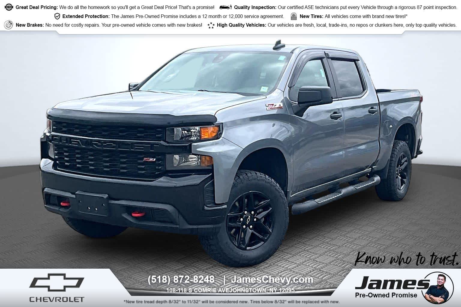 2021 Chevrolet Silverado 1500 Custom Trail Boss Satin Steel Metallic at James Chevrolet