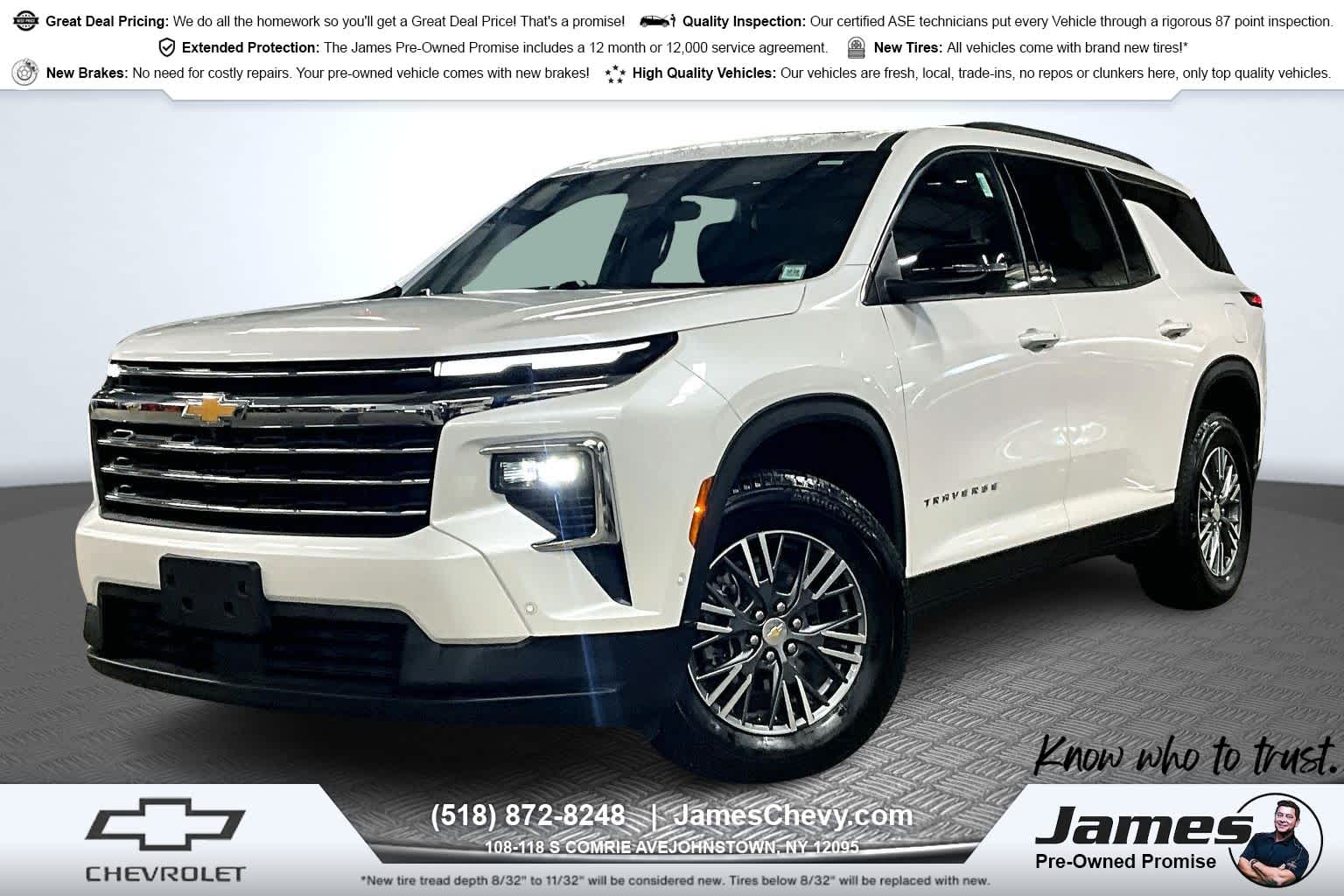 2024 Chevrolet Traverse AWD LT Iridescent Pearl Tricoat at James Chevrolet