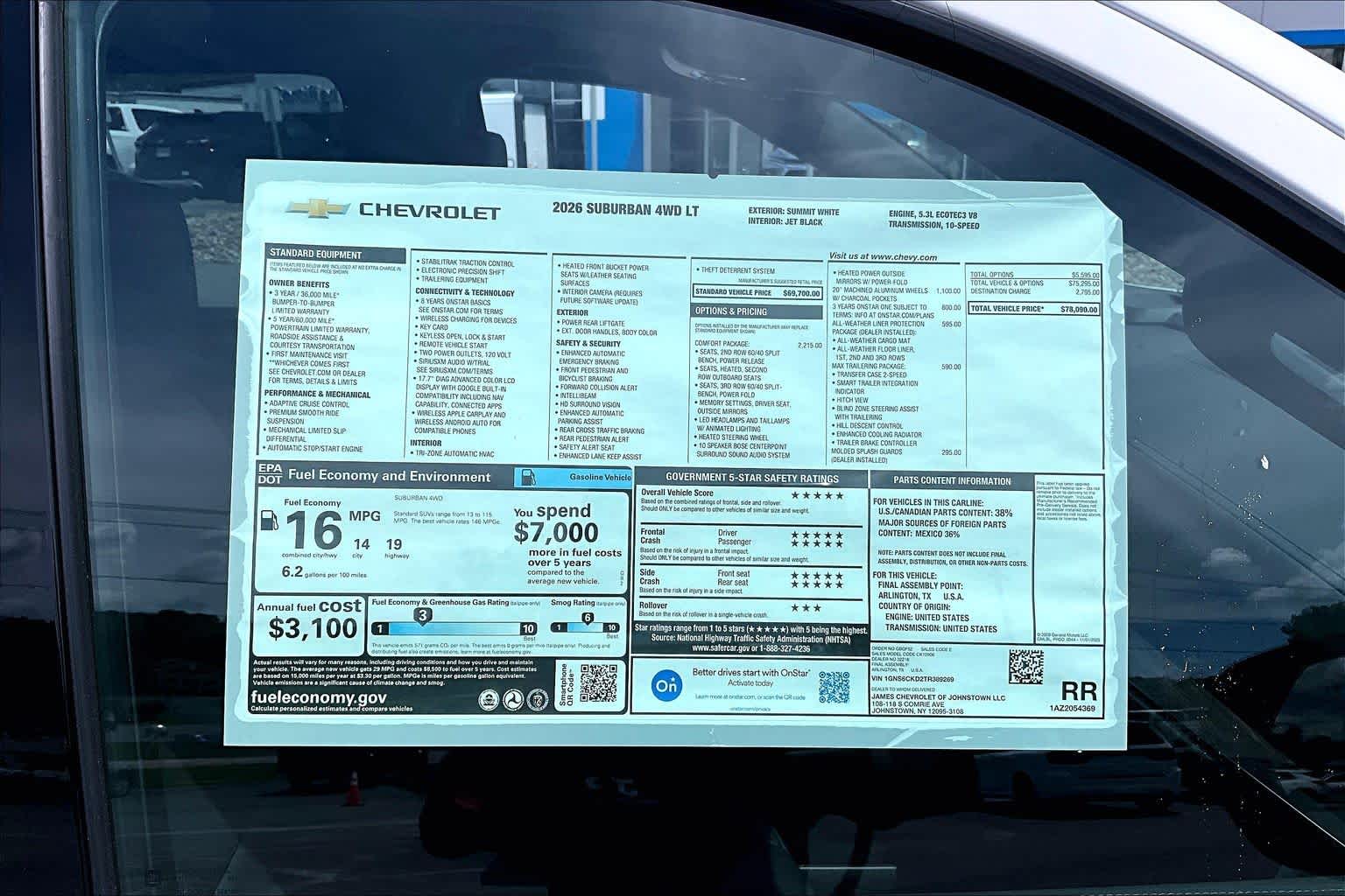 2026 Chevrolet Suburban LT Summit White at Mangino Chevrolet