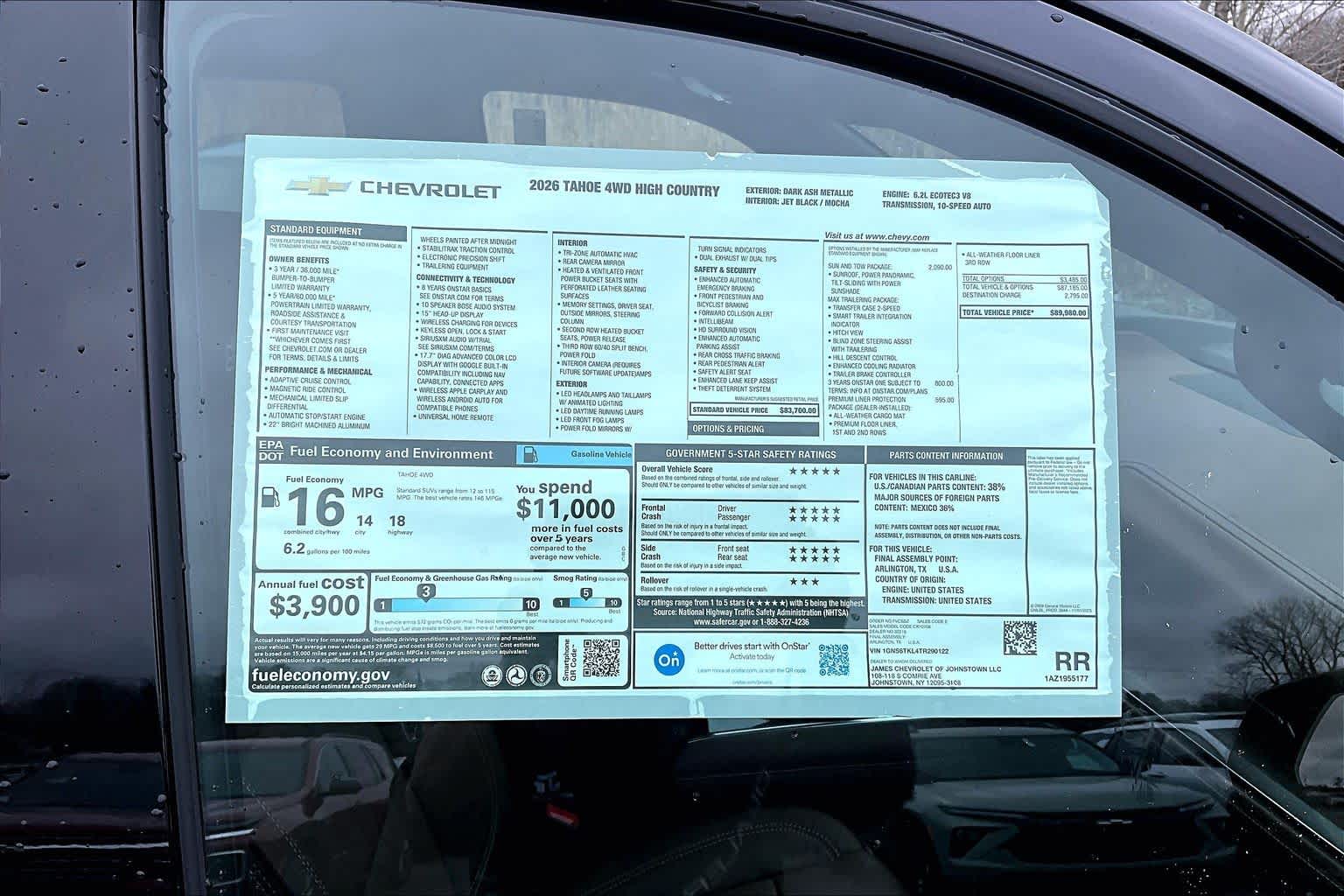 2026 Chevrolet Tahoe High Country DARK ASH METALLIC at Mangino Chevrolet