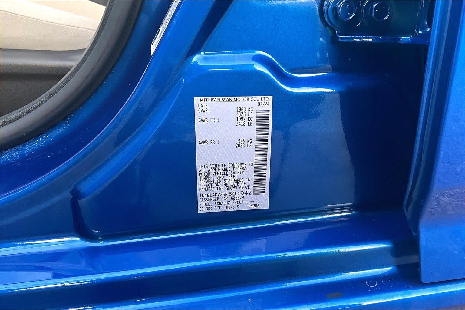 2025 Nissan Altima SV Bluestone Pearl at James Chevrolet
